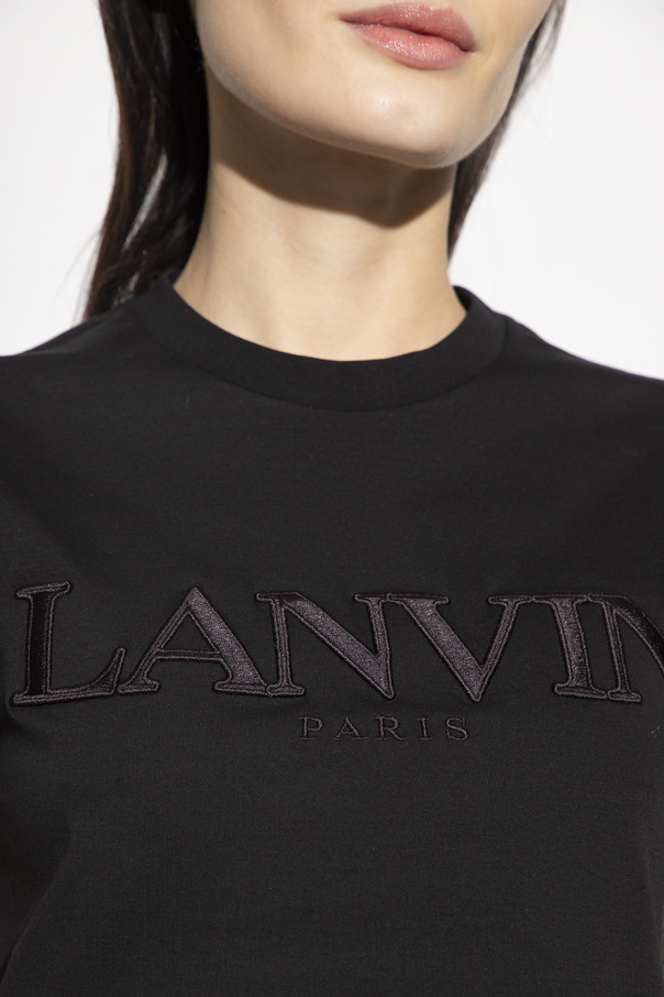 LANVIN カフレスクルネックTシャツ RMTS0115J198P25 281 Lanvin ロゴ Tシャツ | ブラック | FARFETCH JP